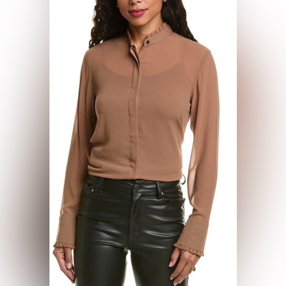 Rag & Bone Camel Long Sleeve Button Down Blouse size S NWOT
